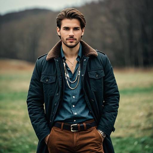 Realistic Male Outdoor Fashion Portrait