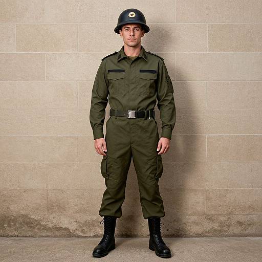 Military Man in Wall Costume