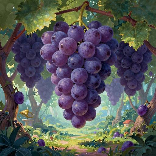 Gigantic Grape in Fantasy Landscape