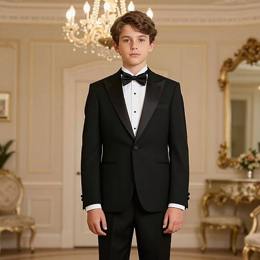 Boy in Butler Tuxedo Pose