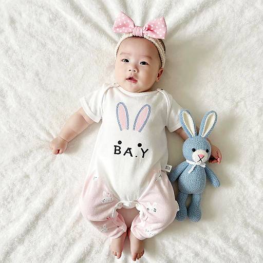 Adorable Baby in Bunny Onesie