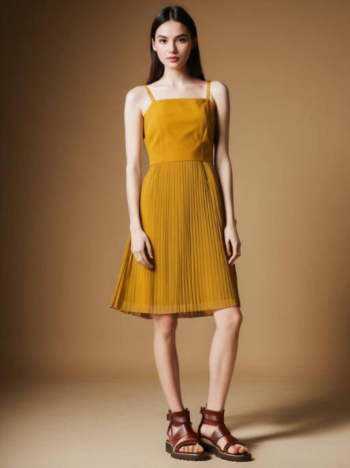 Chic Mustard Yellow Dress Fashion