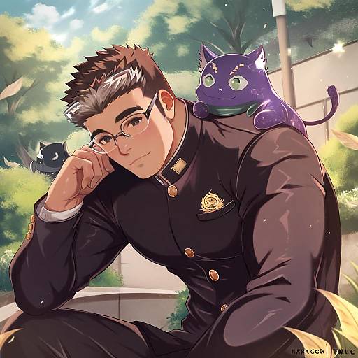 Illustration of Motoori shiro, tokyo afterschool summoners in the style of Exlic