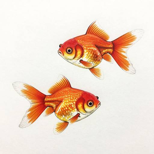 Kawaii Goldfish Ink Sketch