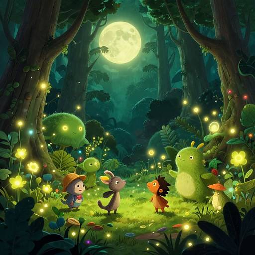 Whimsical Glowing Forest Fantasy