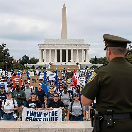 Vibrant Protest Rally at Lincoln Memorial