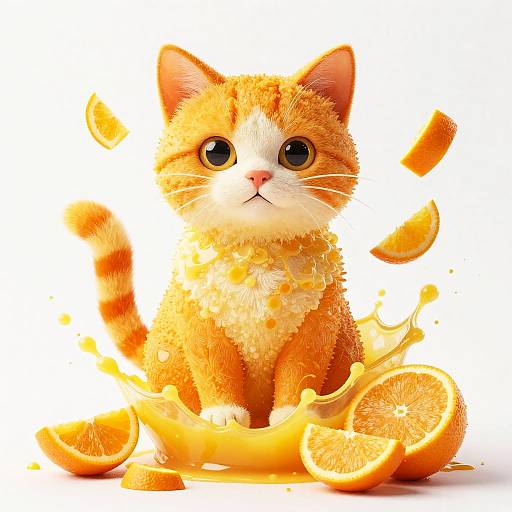 Orange Juice Cat Illustration