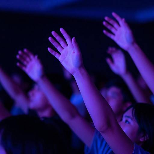 Energetic Night Scene with Glowing Lights