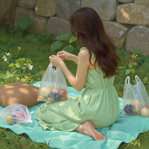 Serene Garden Scene with Woman