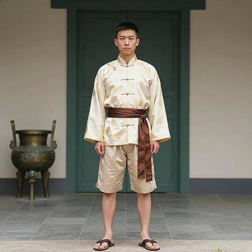 Traditional Chinese Costume Portrait of Asian Man