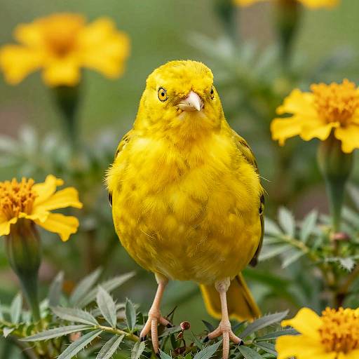 Realistic Canary with Bright Yellow Eyes