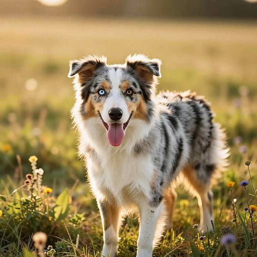 Golden Hour Blue Merle Puppy Portrait