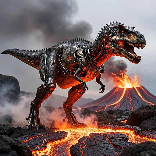Terminator Dinosaur from Molten Lava