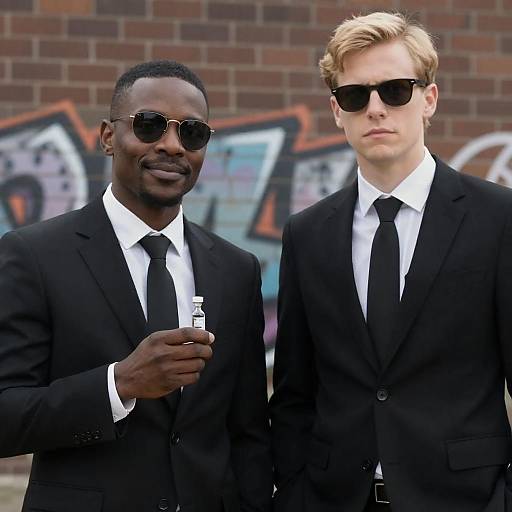 Stylish Duo Against Urban Graffiti