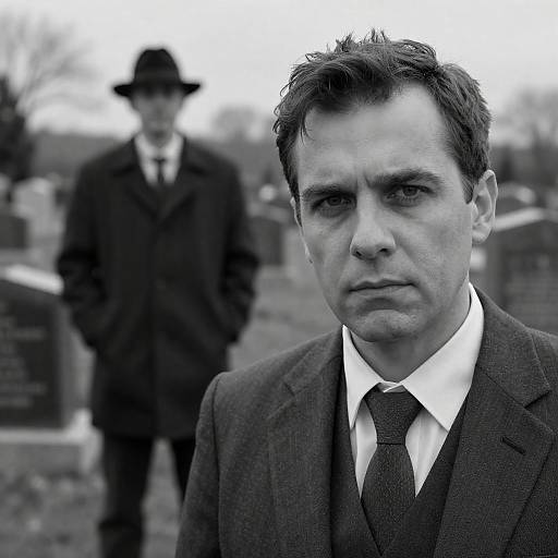 Mysterious Cemetery Portrait in Black and White
