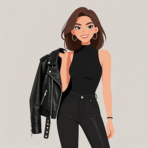Edgy Black Leather Fashion Portrait