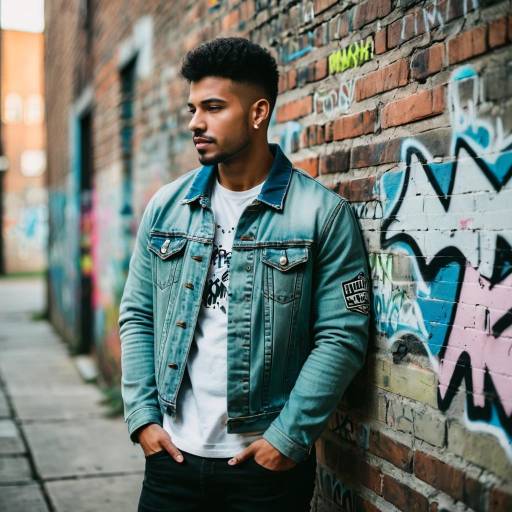 Young Man Leaning Against Graffiti Wall