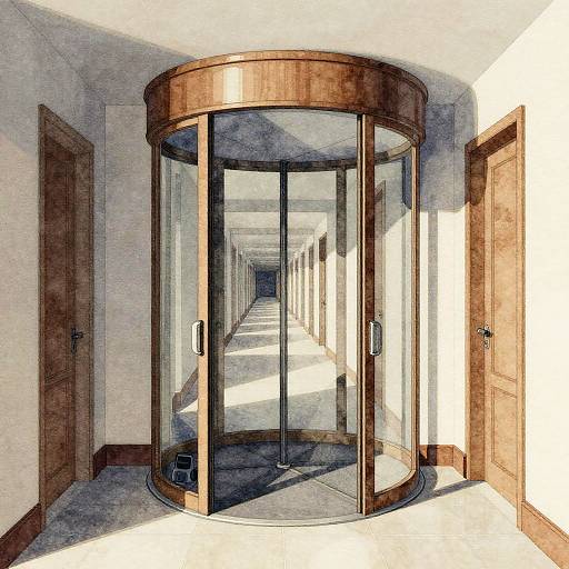 Escher-Inspired Watercolor Revolving Doors