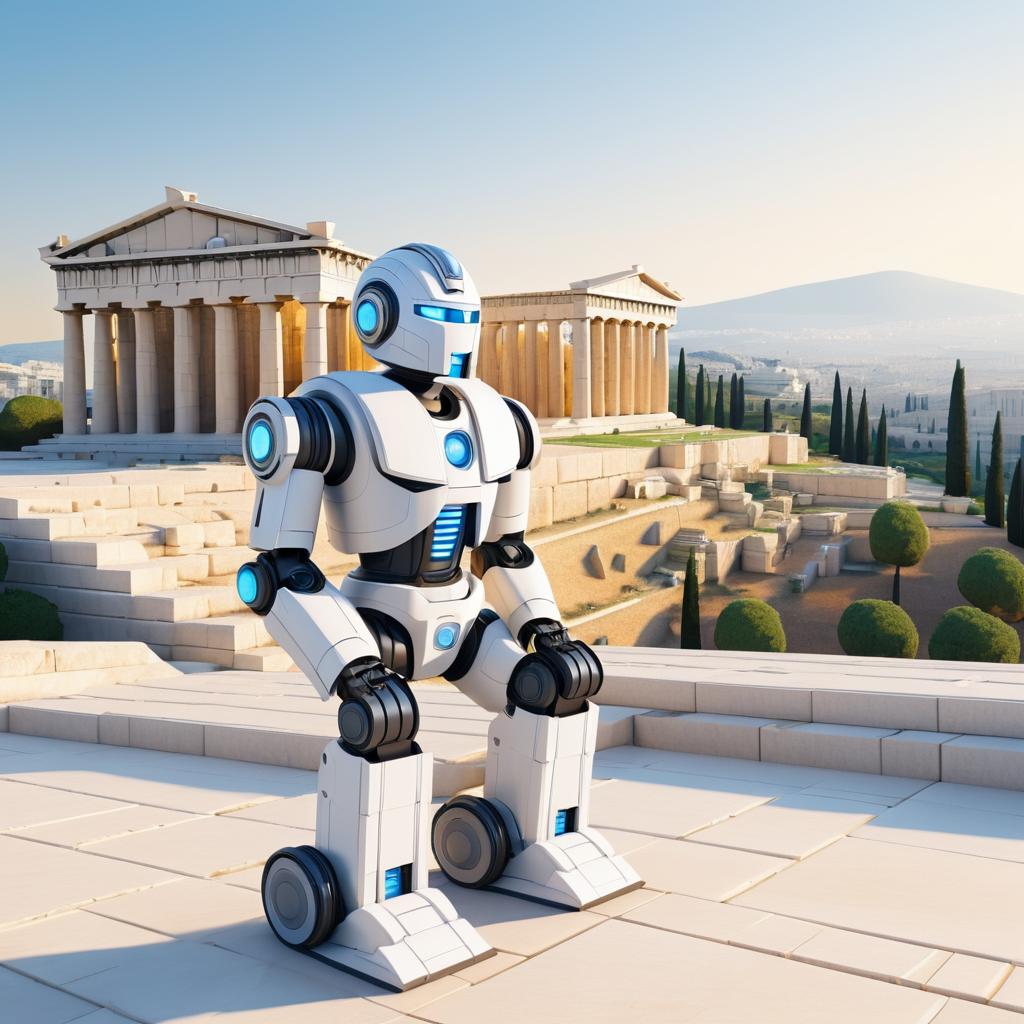 Contemplative Robot at the Parthenon