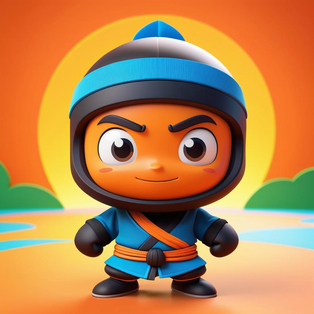 Playful Cartoon Ninja in Nickelodeon Style