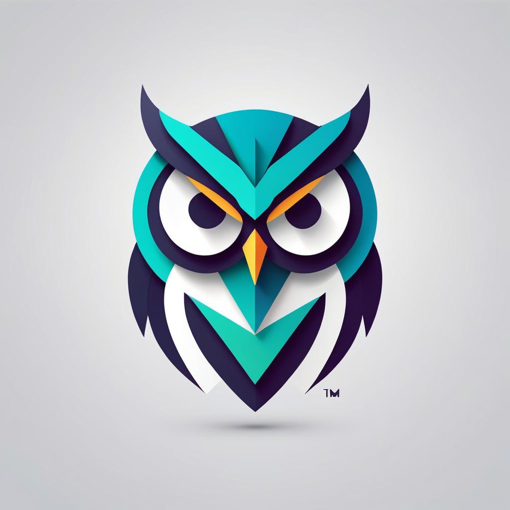 Vibrant Geometric Owl Logo Design