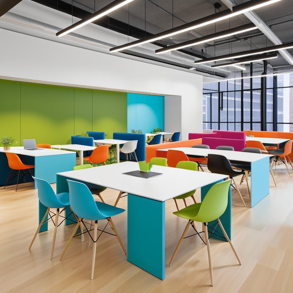 Vibrant Open-Plan Startup Workspace Design