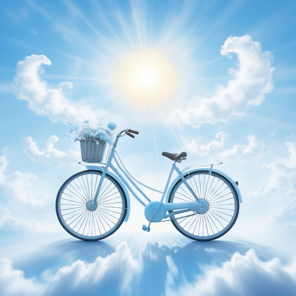 Dreamy Bicycle of Clouds and Sunlight