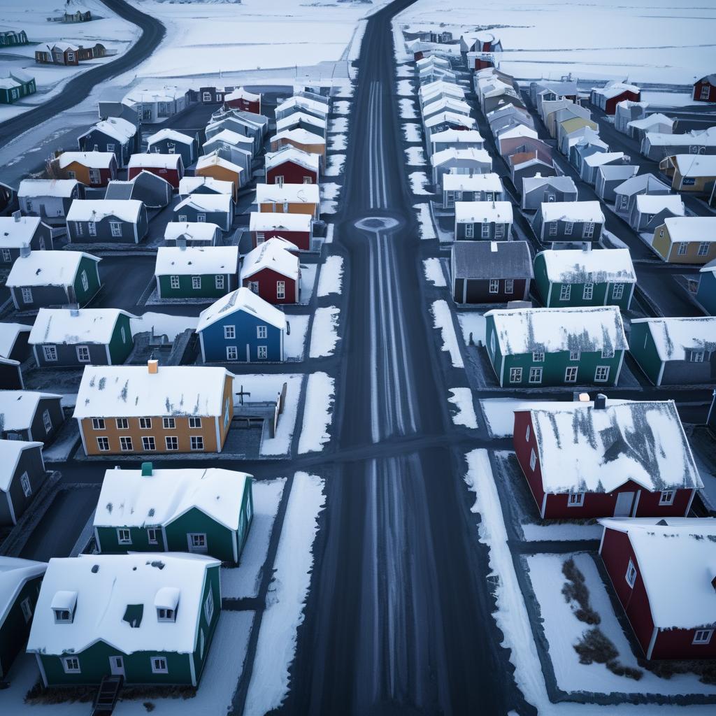 Cinematic Winter Terrain in Icelandic Village