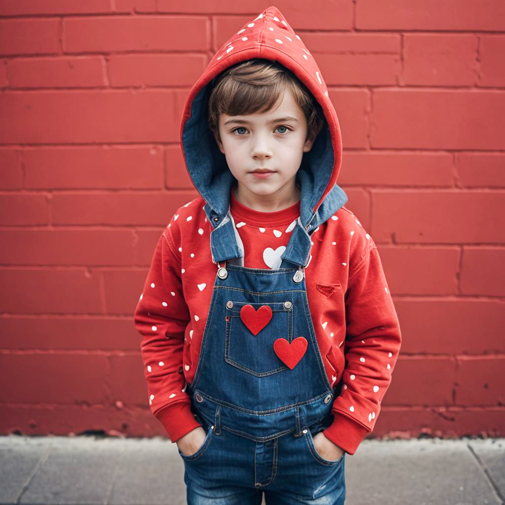 Adorable Kid in Valentine's Outfit