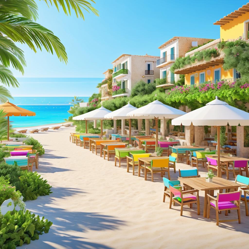 Vibrant Mediterranean Beach Scene