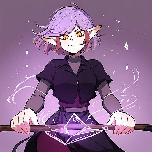 Illustration of Amity blight, the owl house in the style of Noumen