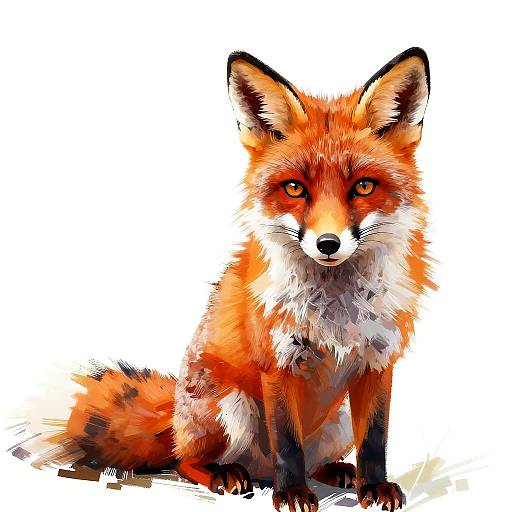 Vibrant Fox Digital Drawing