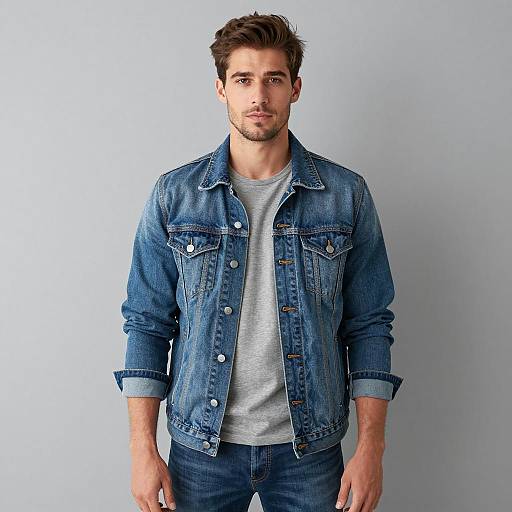 Young Man in Denim Jacket and Jeans