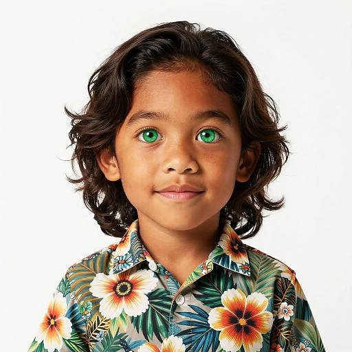 Chibi Polynesian Man in Aloha Shirt