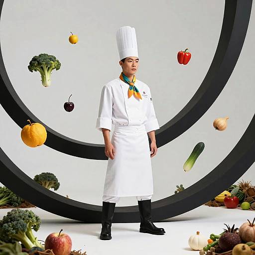 Surreal Chef Fashion in Epic Landscape