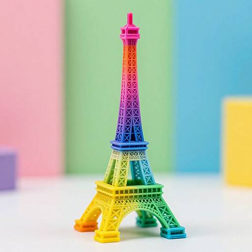 Rainbow 3D Eiffel Tower Figurine