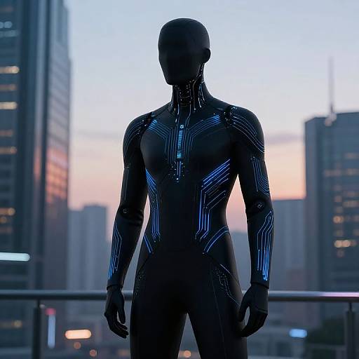 AI-Powered Futuristic Black Suit