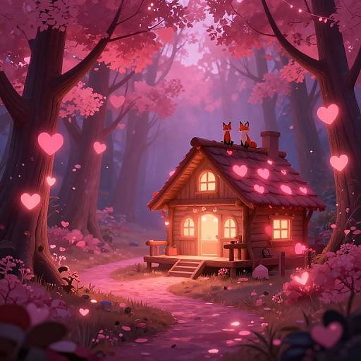 Romantic Cozy Cabin in Mystical Forest