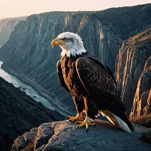 Majestic Eagle on Cliffside at Dawn Majestic Eagle on Cliffside at Dawn