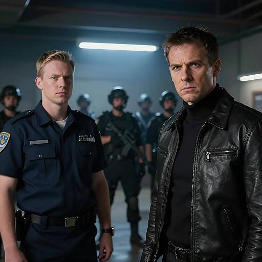 Intense Encounter in a Dimly Lit Room