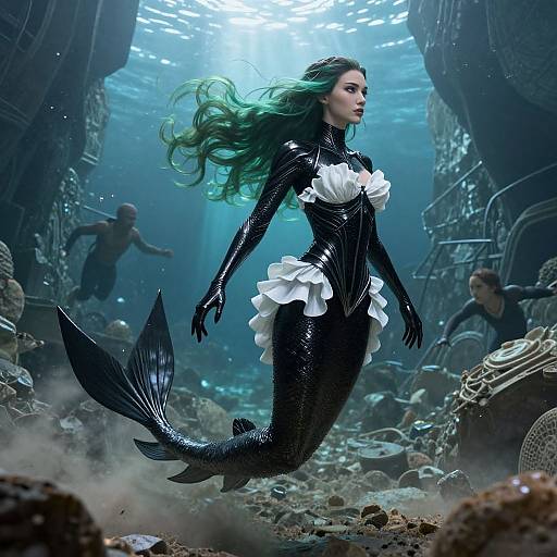 Undersea Metal Mermaid Escape