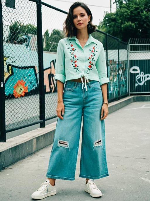 Chic Urban Style at Skate Park