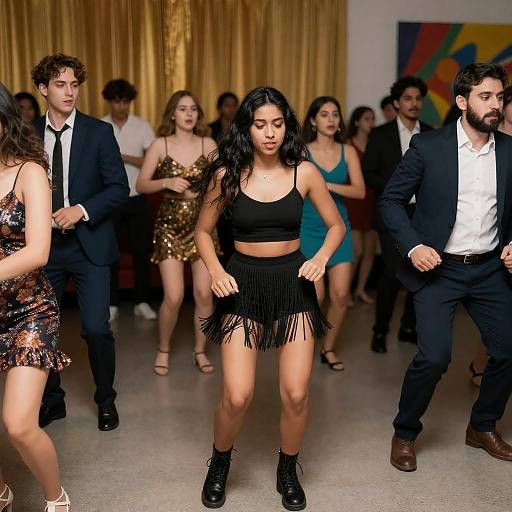 Energetic Indoor Dance Party Scene