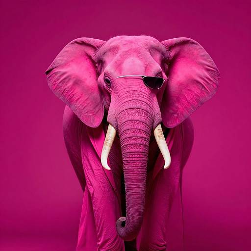 Mid-Century Space Elephant Portrait