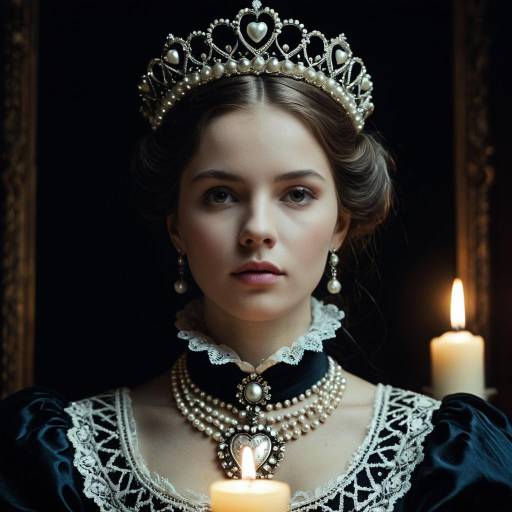 Neo-Victorian Royal Woman with Pearl Crown