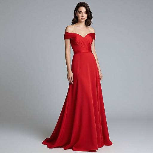 Elegant Woman in Red Gown