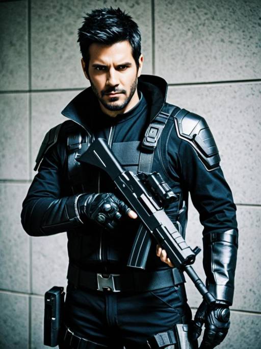 Realistic Adam Jensen Cosplay Photography