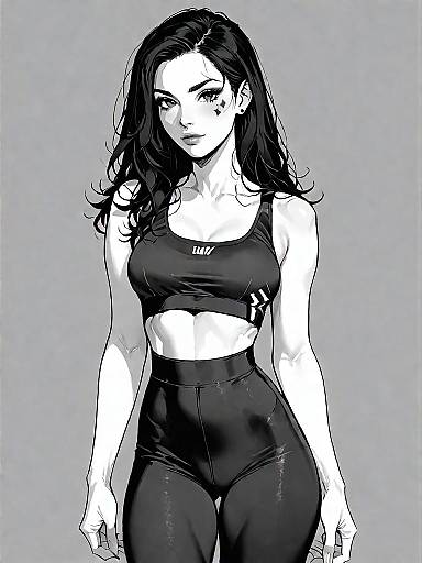 Sporty Woman in Monochrome Athletic Wear