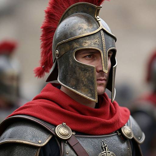 Close-Up of Spartan Warrior Man