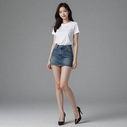 Photorealistic Ulzzang Full-Body Model Shot